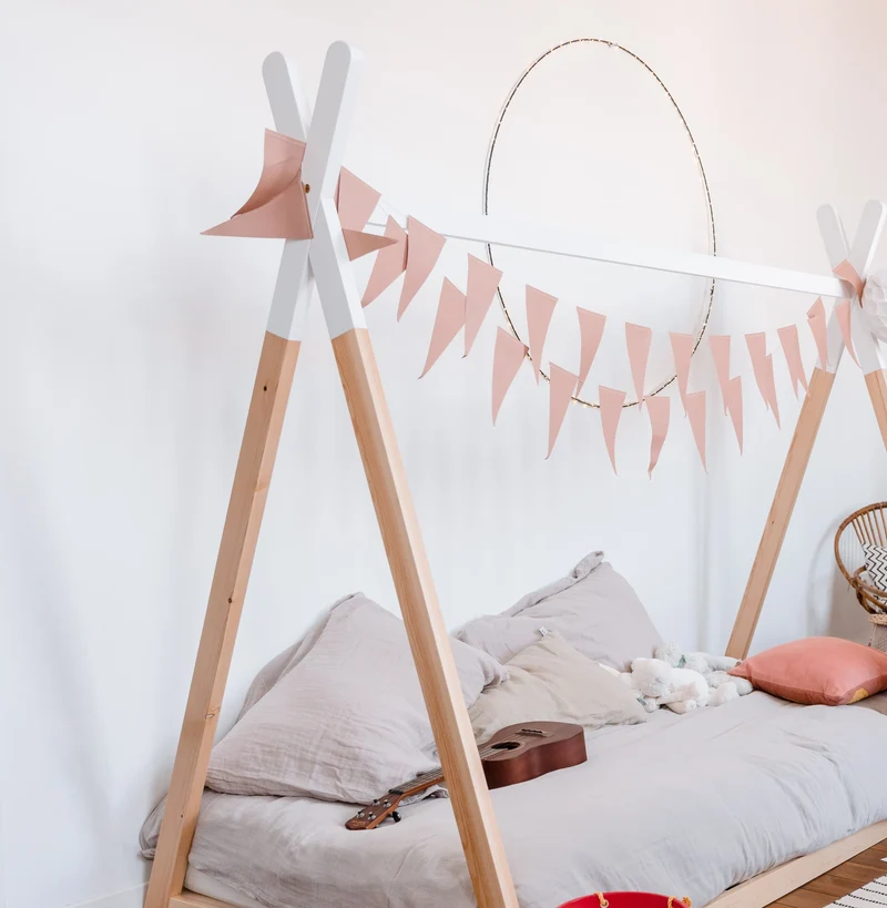 Lit tipi Plume - Lit Montessori au sol