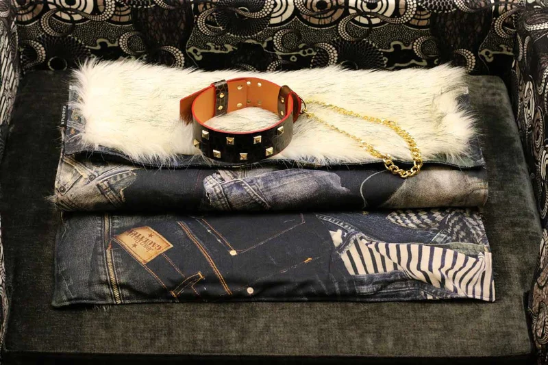 Couverture pour chat « Metis » Blue Ice - Tissu Jean-Paul Gaultier