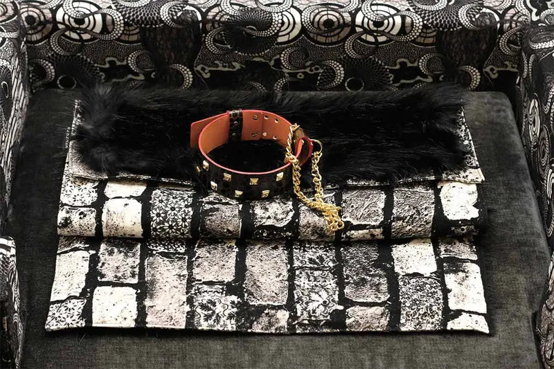 Couverture pour chat « Metis » Black Moon - Tissu Jean-Paul Gaultier