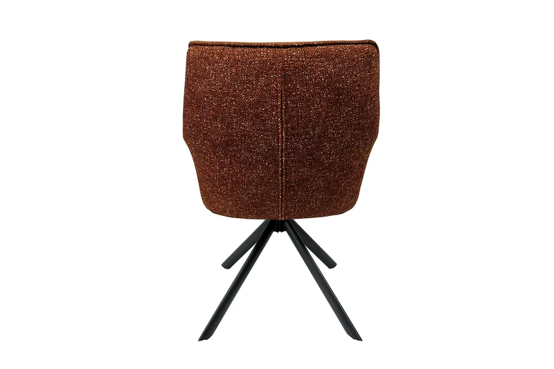 Lot de 2x fauteuils pivotant LE GRAND cuir véritable cognac tissu texturé structure métal noir