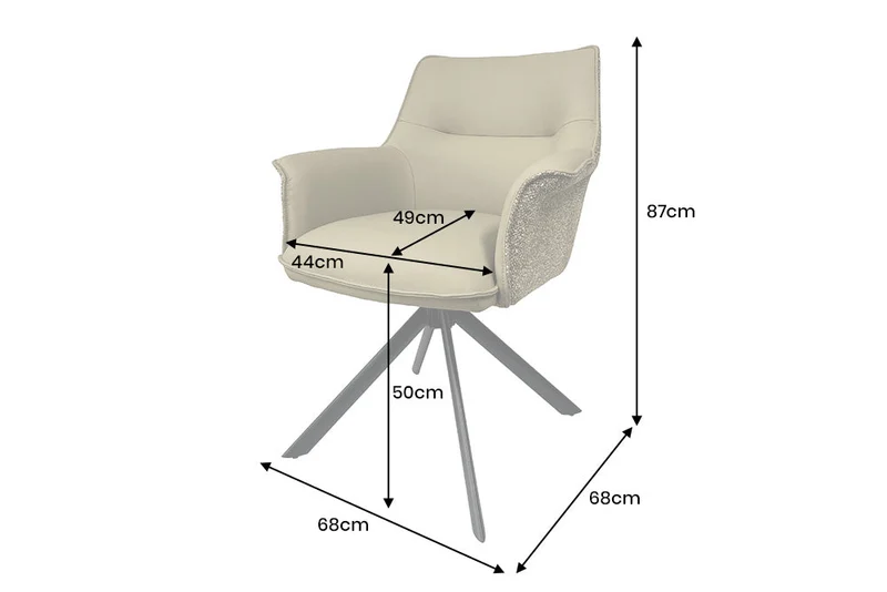 Lot de 2x fauteuils pivotant LE GRAND cuir véritable cognac tissu texturé structure métal noir