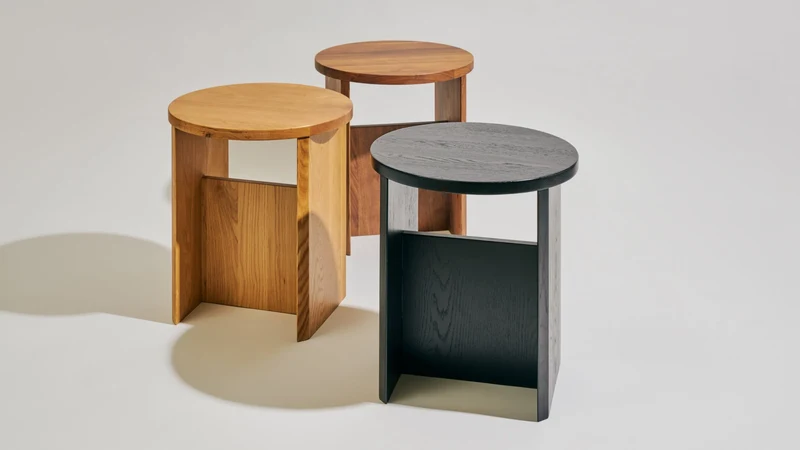 Field Stool, Black Oak