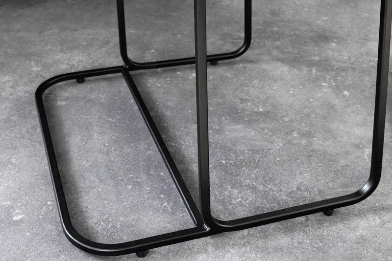Lot de 2 tables d'appoint ABSTRACT 55cm or argent noir métal fait main