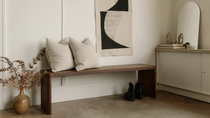 Form Bench, Seats 4, American Walnut