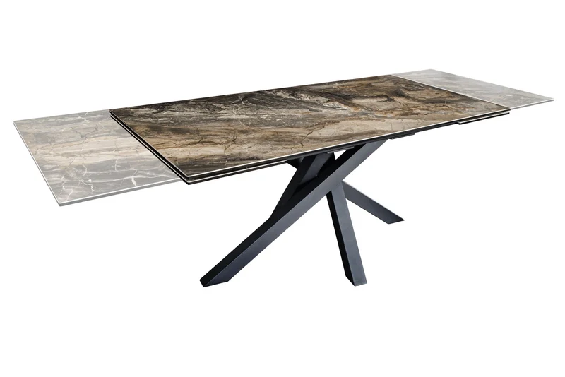 Table à manger extensible MARVELOUS 180-220-260cm en céramique marbre taupe fabriquée en Italie