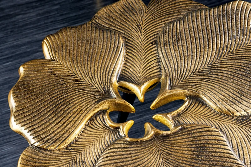 Table d'appoint décorative GINKGO LEAFS 60cm métal doré fait main