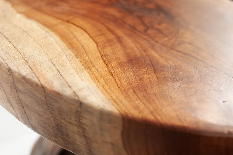 Table d'appoint solide ROOT 40cm tabouret en bois de teck fabriqué en bois de racine