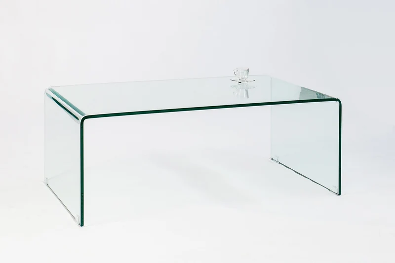 Lot de 2x Table basse extravagante en verre FANTOME 110cm transparent
