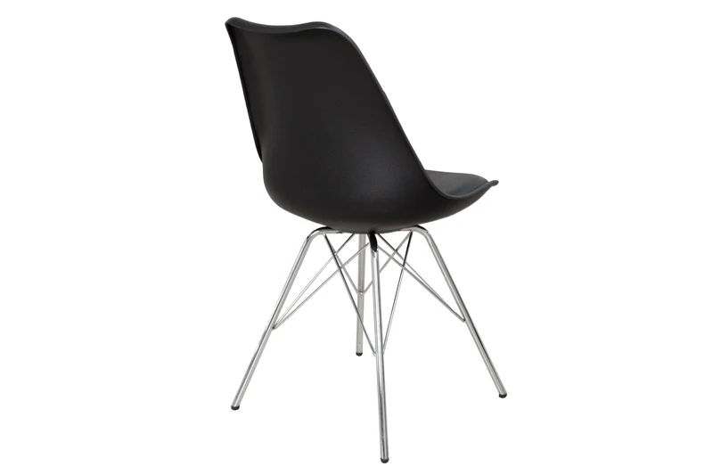 Lot de 2x chaises rétro SCANDINAVIA MEISTERSTÜCK structure chromée noire