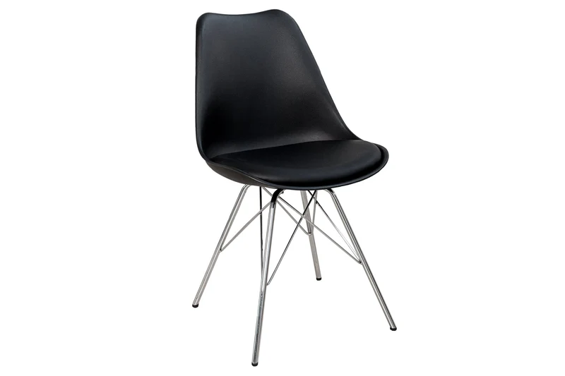 Lot de 2x chaises rétro SCANDINAVIA MEISTERSTÜCK structure chromée noire