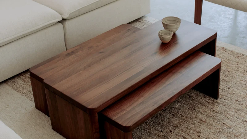 Form Coffee Table, Square, American Walnut
