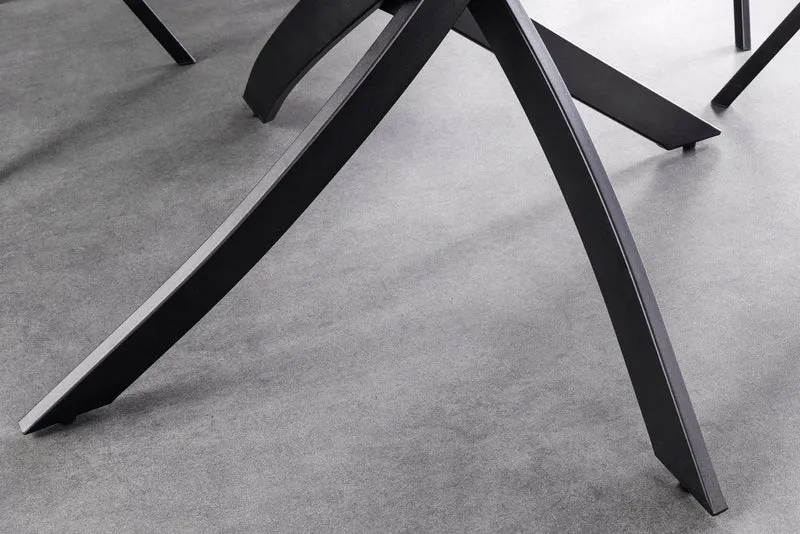 Table à manger ronde ALPINE 120cm céramique taupe structure métal noir