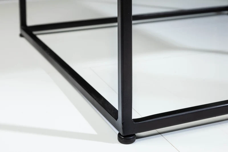 Table basse élégante ELEMENTS 50cm grise avec plateau en marbre poli