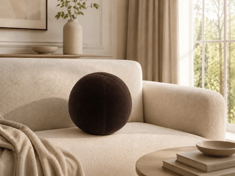 Coussin Ballon Nuba – Coussin Rond Design pour Canapé et Chambre