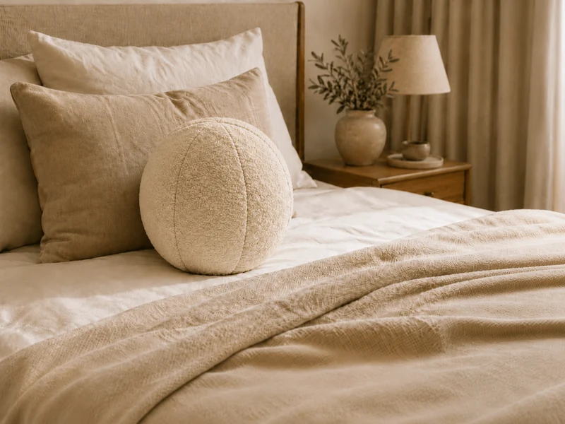 Coussin Ballon Nuba – Coussin Rond Design pour Canapé et Chambre