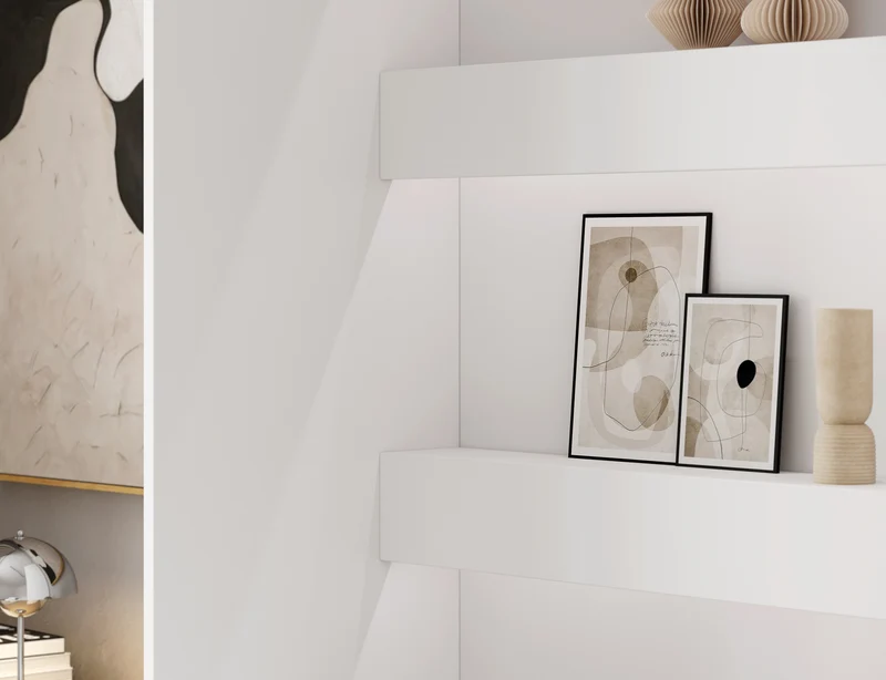 Lit escamotable NEO – armoire lit murale verticale avec rangements