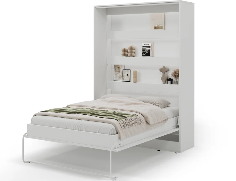 Lit escamotable NEO – armoire lit murale verticale avec rangements
