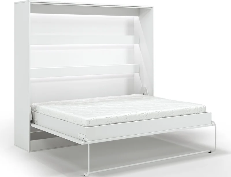 Lit escamotable NEO – armoire lit murale verticale avec rangements
