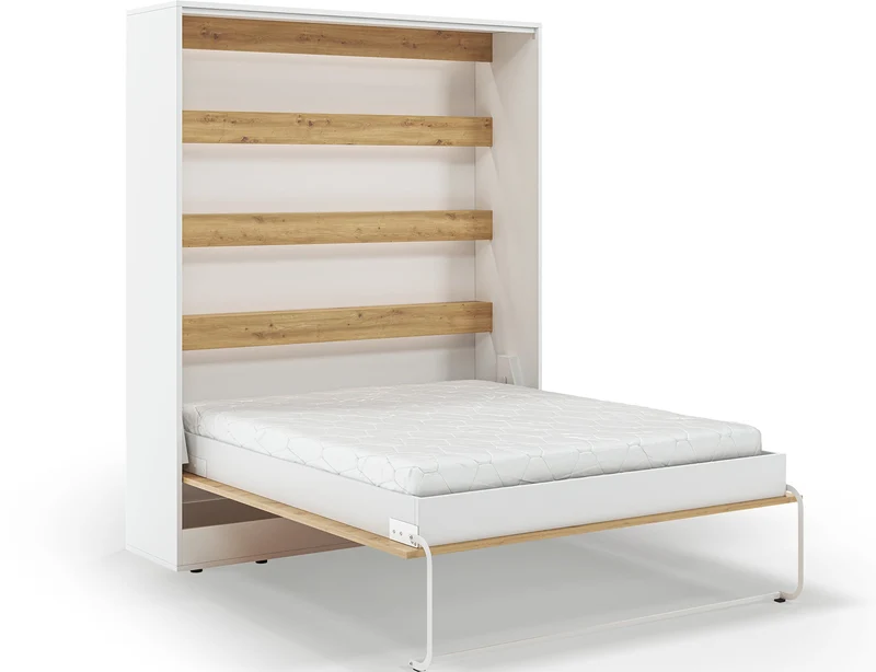 Lit escamotable NEO – armoire lit murale verticale avec rangements