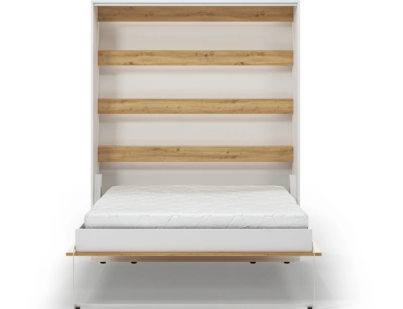 Lit escamotable NEO – armoire lit murale verticale avec rangements