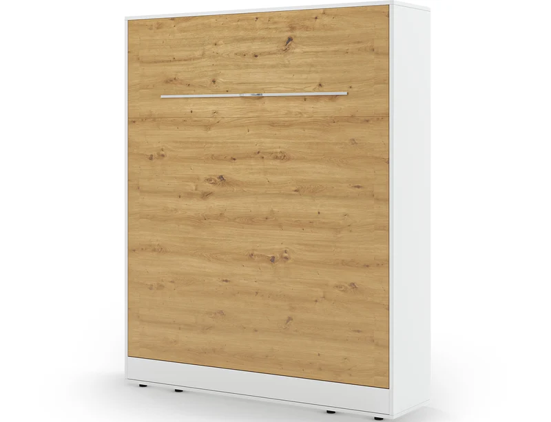Lit escamotable NEO – armoire lit murale verticale avec rangements