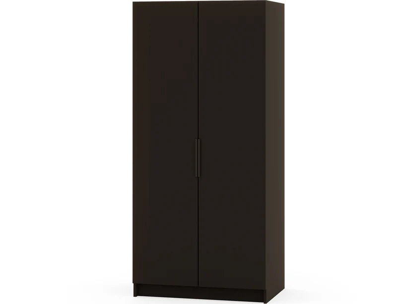 Armoire dressing Léana 100 cm – 2 portes, penderie, étagères, avec ou sans miroir