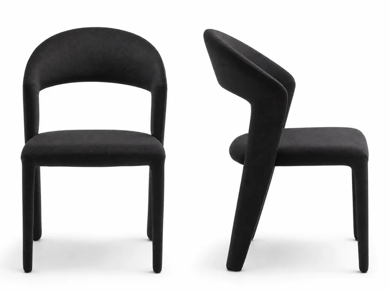Lot de 4 chaises Madeleine — velours anti-taches & design enveloppant