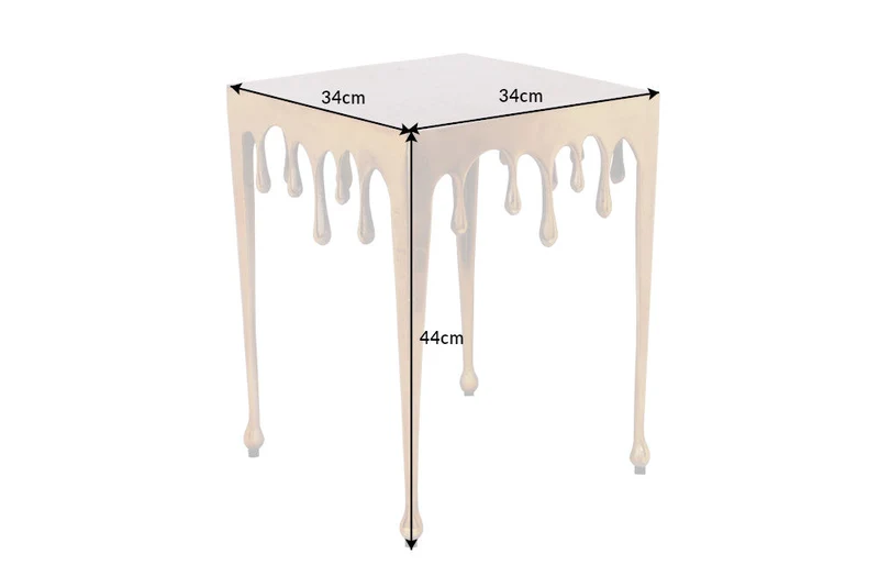 Table d'appoint extravagante LIQUID LINE S 34cm design goutte d'or