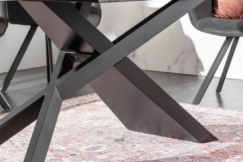 Table à manger extensible EUPHORIA 180-220-260cm en céramique de lave anthracite fabriquée en Italie