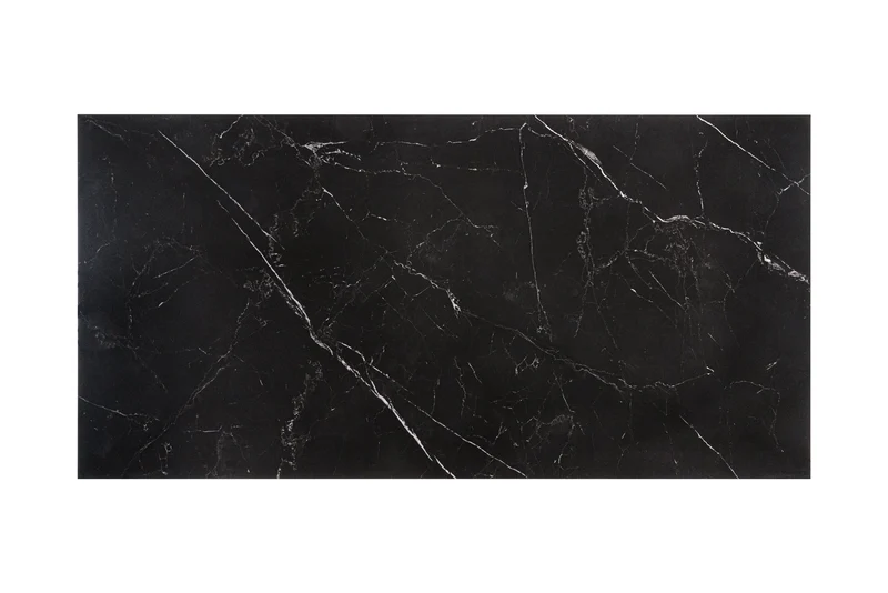 Table à manger design MODERNE BAROQUE 180cm noir anthracite chrome céramique marbre