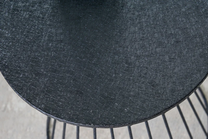 Table d'appoint ronde VARIATION 55cm structure en fer noir fait main