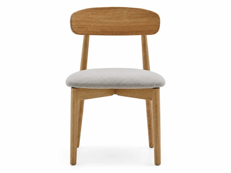 Lot de 4 chaises Varenne – bois clair, tissu doux et lignes élégantes