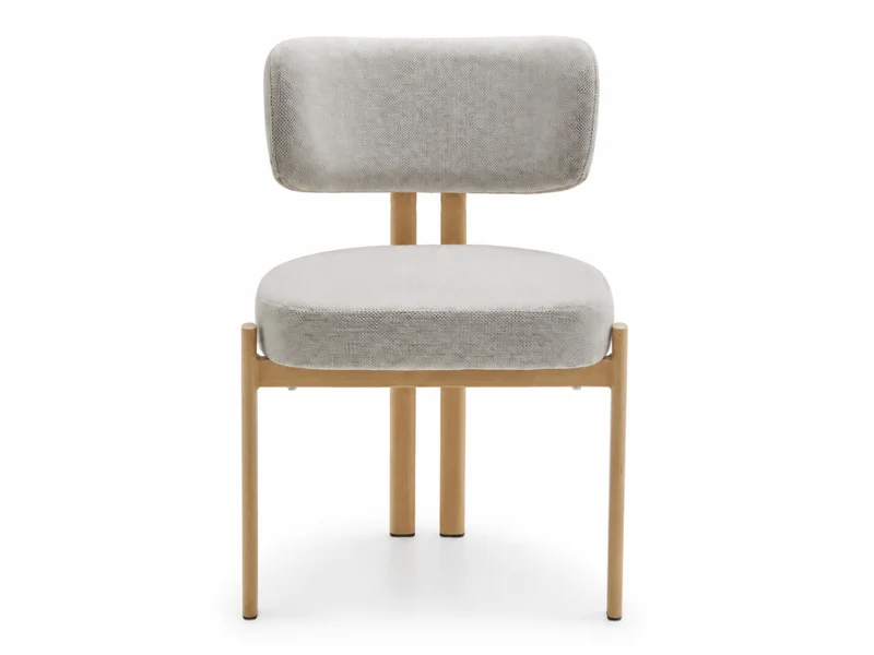 Chaise Passy en tissu texturé avec pieds effet bois – Lot de 2