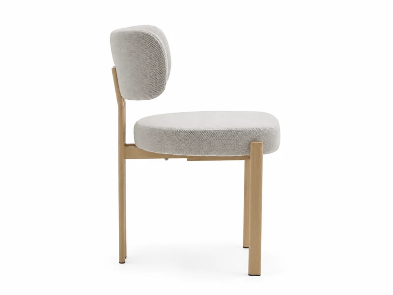 Chaise Passy en tissu texturé avec pieds effet bois – Lot de 2