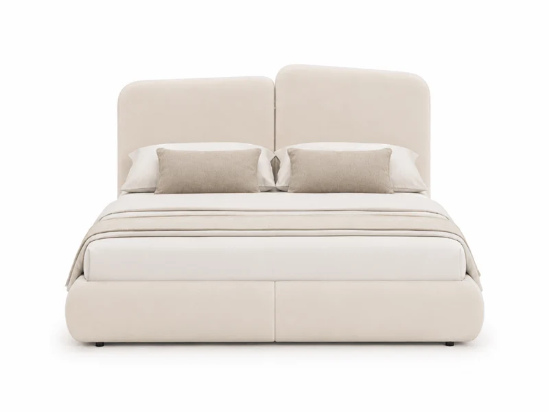 Lit coffre Romane – Tête de lit moderne asymétrique et grand rangement