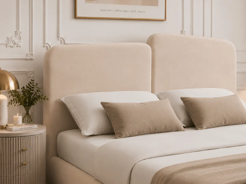 Lit coffre Romane – Tête de lit moderne asymétrique et grand rangement