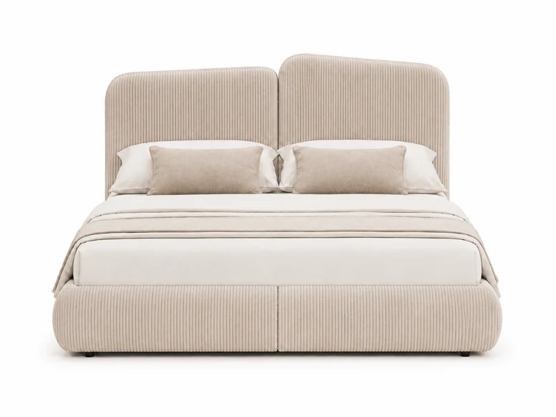 Lit coffre Romane – Tête de lit moderne asymétrique et grand rangement