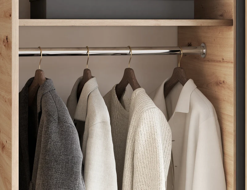 Armoire Dressing Coulissante 120 / 180 cm avec Miroir – Décor Chêne Artisan & Façades Lattes Modernes - LIGNARO