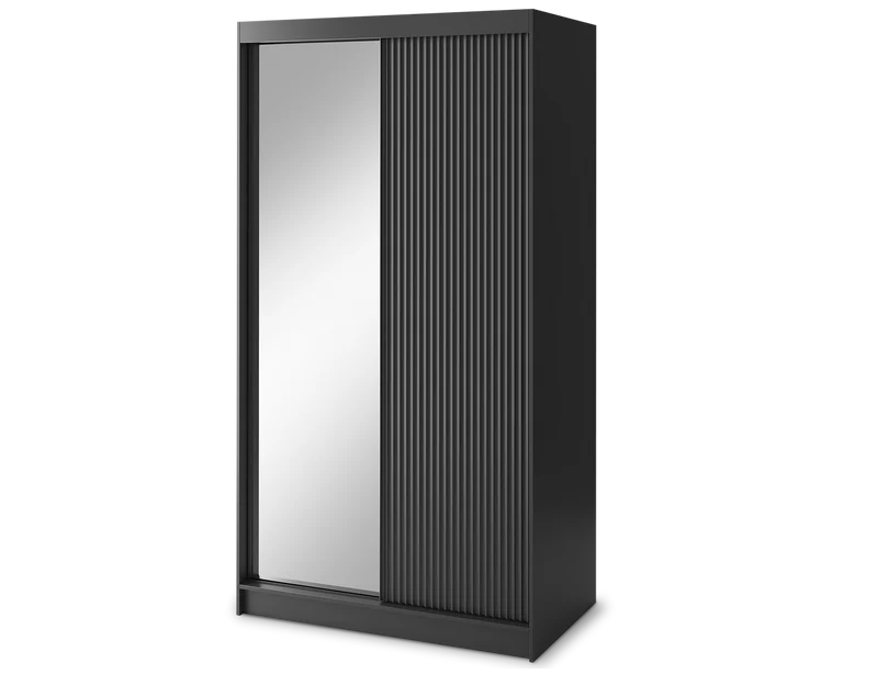 Armoire Dressing Coulissante 120 & 180 cm – Noir ou Blanc – Miroir Optionnel - RAVENTO