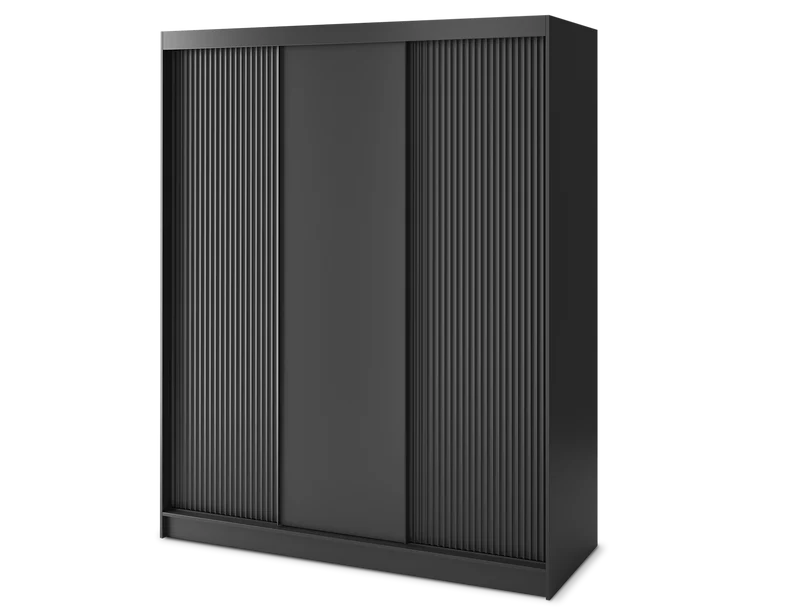 Armoire Dressing Coulissante 120 & 180 cm – Noir ou Blanc – Miroir Optionnel - RAVENTO