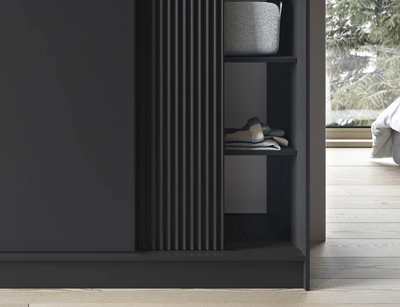 Armoire Dressing Coulissante 120 & 180 cm – Noir ou Blanc – Miroir Optionnel - RAVENTO