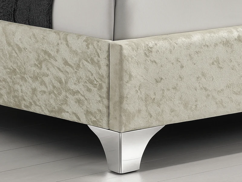 Lit Lillian en velours capitonné avec strass – Design élégant