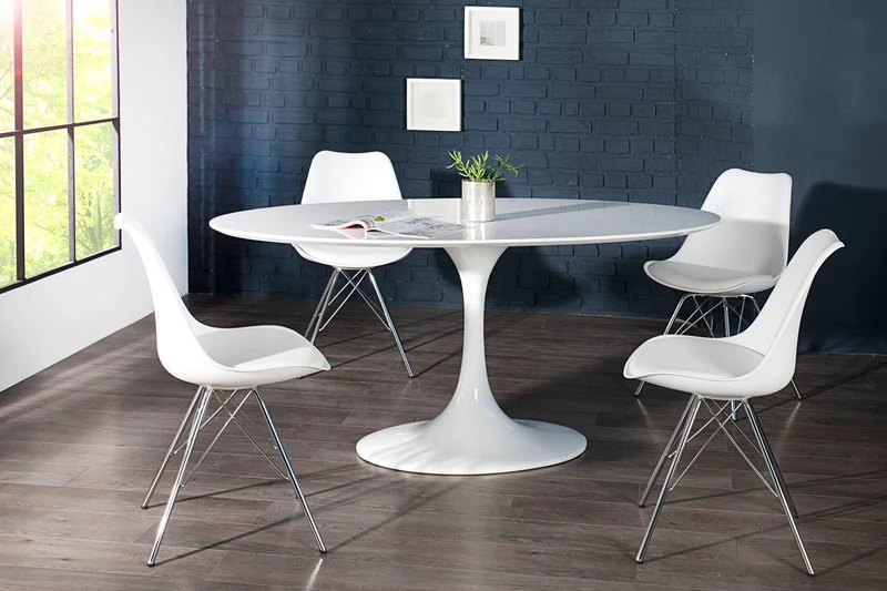 Lot de 2x chaises rétro SCANDINAVIA MEISTERSTÜCK blanche