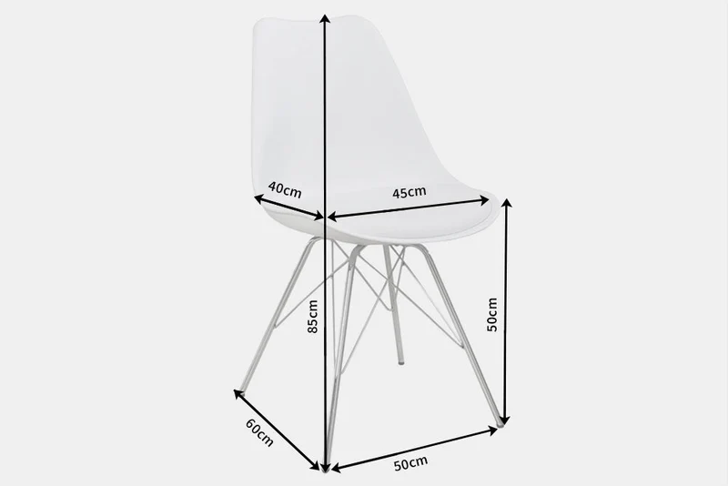 Lot de 2x chaises rétro SCANDINAVIA MEISTERSTÜCK blanche