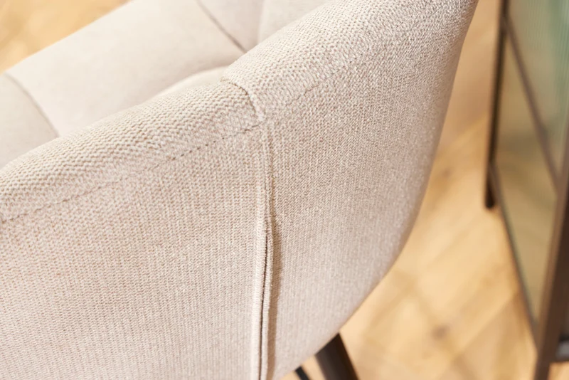 Lot de 2x Tabouret de bar pivotant PAPILLON champagne beige tabouret de bar avec dossier pieds métalliques noirs