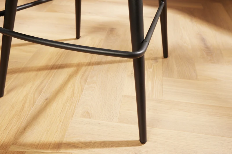 Lot de 2x Tabouret de bar pivotant PAPILLON champagne beige tabouret de bar avec dossier pieds métalliques noirs
