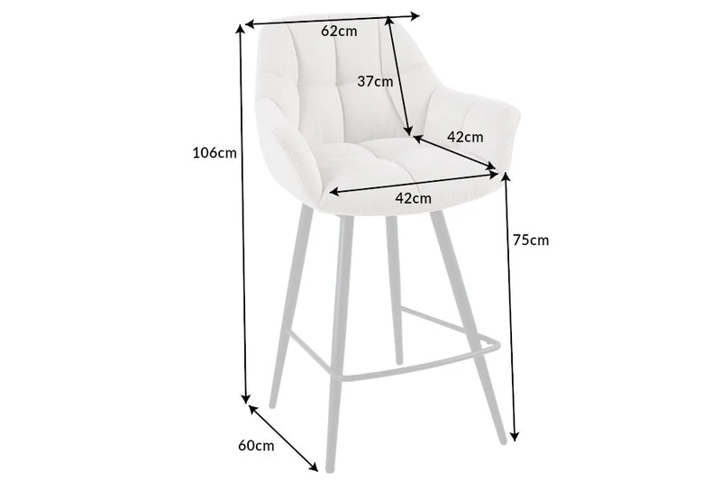 Lot de 2x Tabouret de bar pivotant PAPILLON champagne beige tabouret de bar avec dossier pieds métalliques noirs