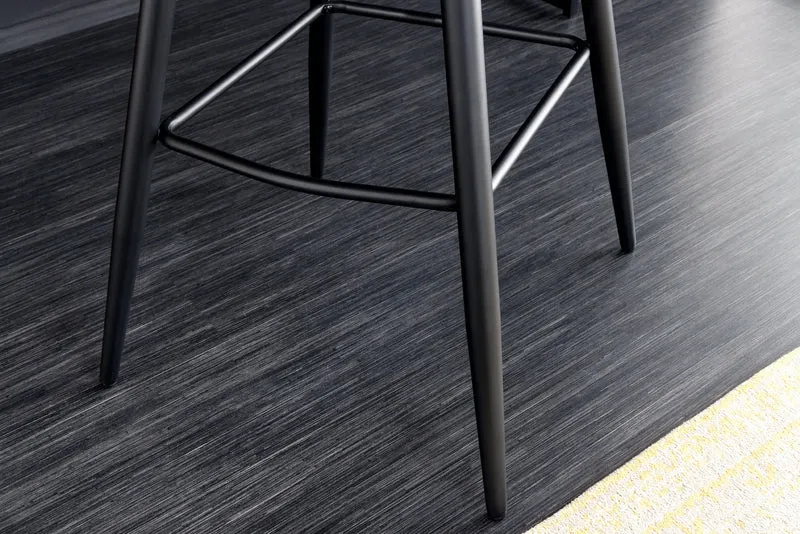 Lot de 2x Design tabouret de bar EUPHORIA moutarde velours pieds métalliques noirs tabouret de bar avec dossier