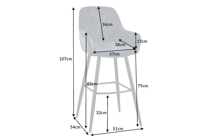 Lot de 2x design tabouret de bar MILANO pétrole velours tabouret de bar avec dossier métal noir