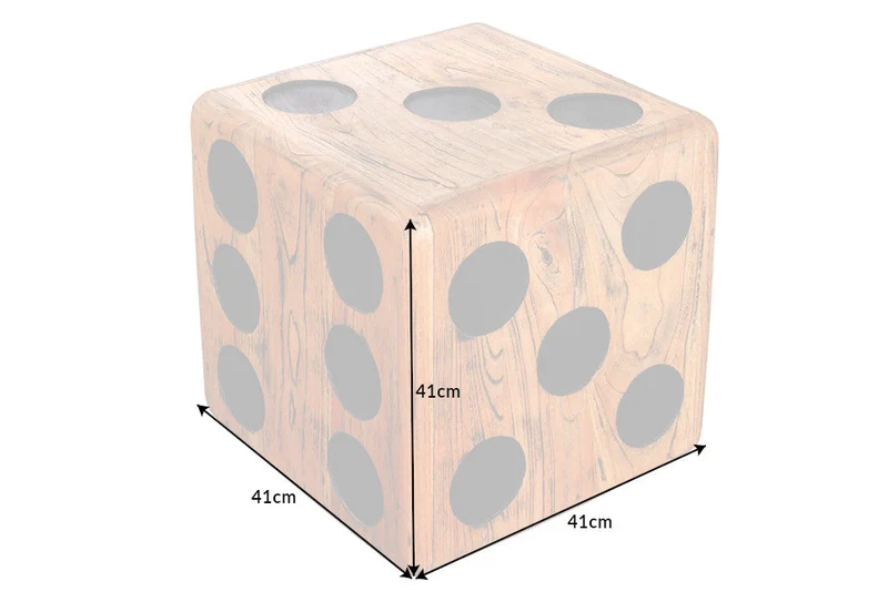 Tabouret cube massif CUBE 40cm table d’appoint en bois mindi naturel empilable
